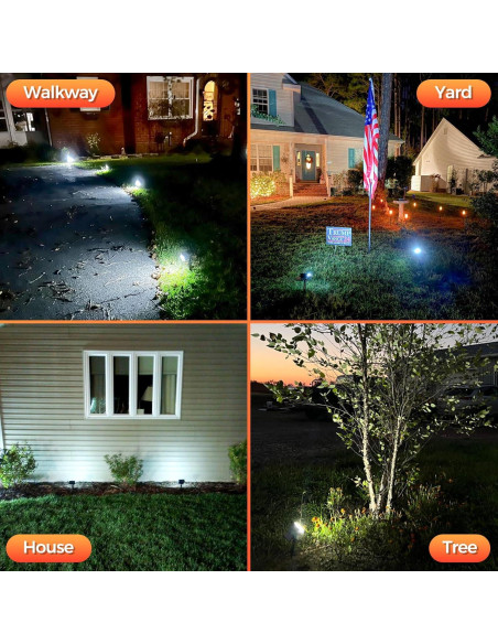 Luces Spot Solares Fratink 92 LEDs IP67 Jardín Paquete de 6 Luces Spot Solares Fratink 92 LEDs IP67 Jardín Paquete de 6
