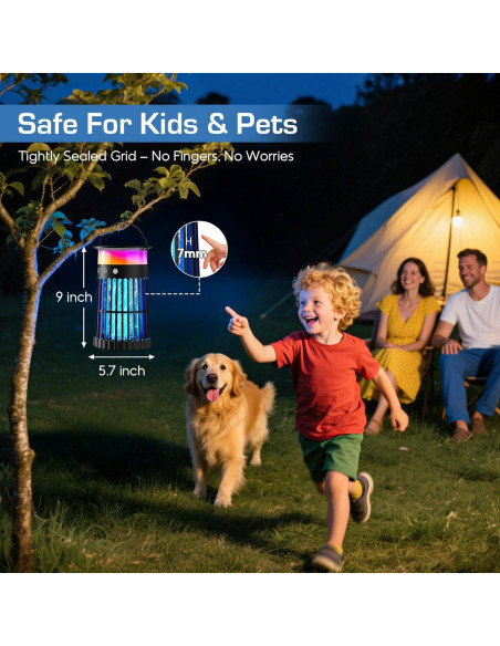 Zapper Solar de Insectos Jepwe 4200V IPX5 para Exterior