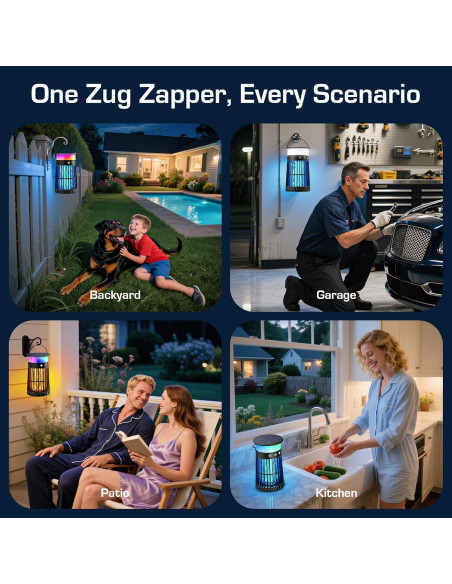 Zapper Solar de Insectos Jepwe 4200V IPX5 para Exterior