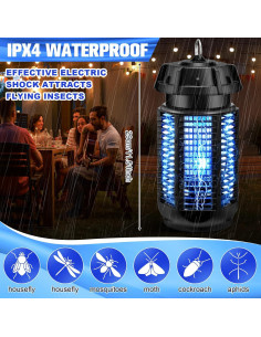 Trampa Eléctrica para Mosquitos Qualirey 4000V 20W IPX4 2