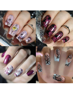5 Placas de Estampado de Uñas BQZQPAMZ Flores y Frutas 2