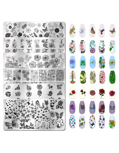 Kit de Estampado de Uñas JERCLITY 6 Piezas Acero Inoxidable