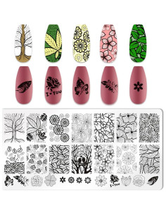 Kit de Estampado de Uñas JERCLITY 6 Piezas Acero Inoxidable 2