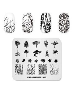 Plantilla de Estampado de Uñas KADS NA018 Acero Inoxidable 8x7cm