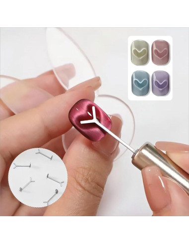 Kit de Arte de Uñas Magnético Ojo de Gato 5 Pcs - Genérico
