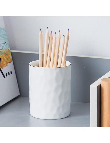Soporte para bolígrafos Aewill de cerámica blanco 8.13 cm