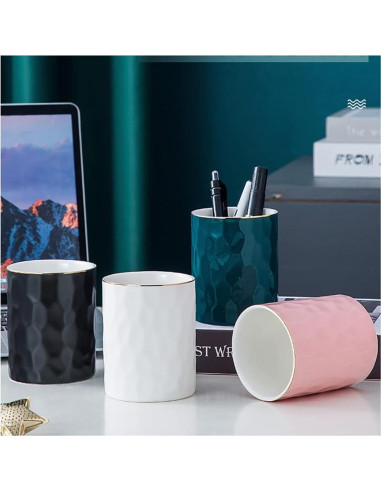 Soporte para bolígrafos Aewill de cerámica blanco 8.13 cm