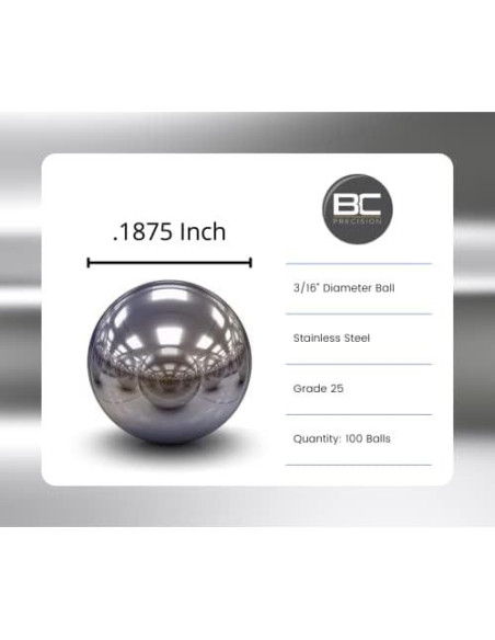 Bolas Agitadoras de Acero Inoxidable BC Precision 100 Unidades