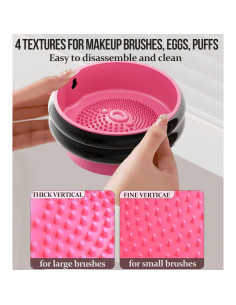 Soporte para Brochas de Maquillaje TIMISTARS 3 en 1 Rosa 2