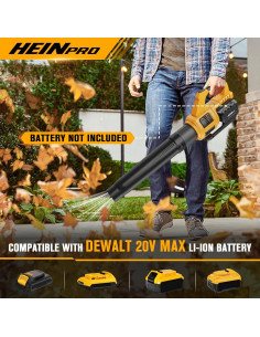 Soplador de Hojas Inalámbrico HEINPRO 20V 1,63 kg Turbo 400 CFM 2