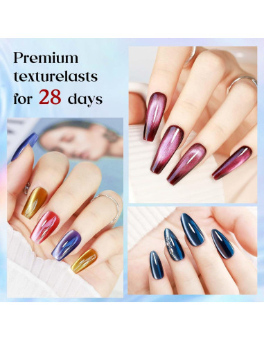 Kit Esmalte de Uñas en Gel Ojo de Gato MIZHSE 6 Colores