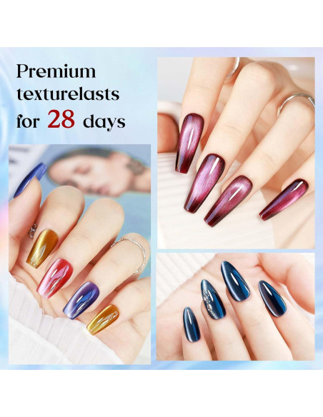 Kit Esmalte de Uñas en Gel Ojo de Gato MIZHSE 6 Colores