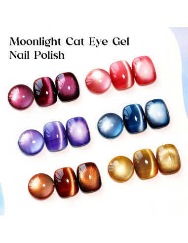 Kit Esmalte de Uñas en Gel Ojo de Gato MIZHSE 6 Colores