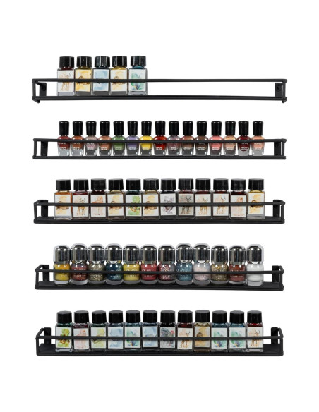 Estanterías de Exhibición MyGift de Metal Negro 42 cm - Juego de 5 Estanterías de Exhibición MyGift de Metal Negro 42 cm - Juego de 5