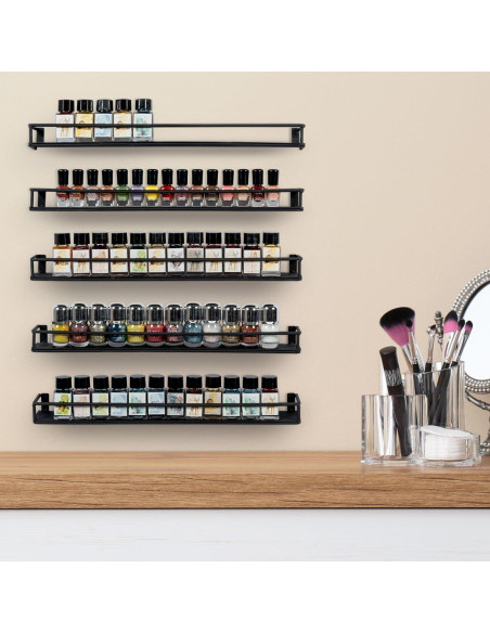 Estanterías de Exhibición MyGift de Metal Negro 42 cm - Juego de 5 Estanterías de Exhibición MyGift de Metal Negro 42 cm - Juego de 5