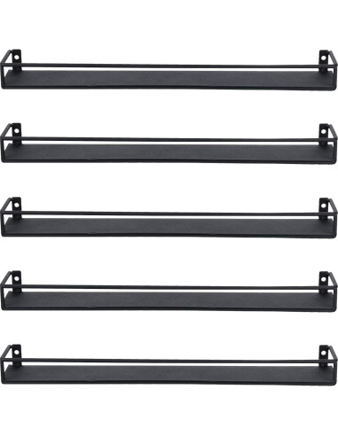 Estanterías de Exhibición MyGift de Metal Negro 42 cm - Juego de 5