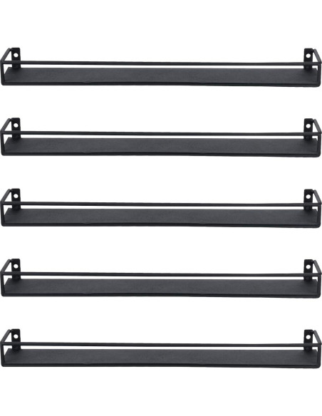 Estanterías de Exhibición MyGift de Metal Negro 42 cm - Juego de 5 Estanterías de Exhibición MyGift de Metal Negro 42 cm - Juego de 5