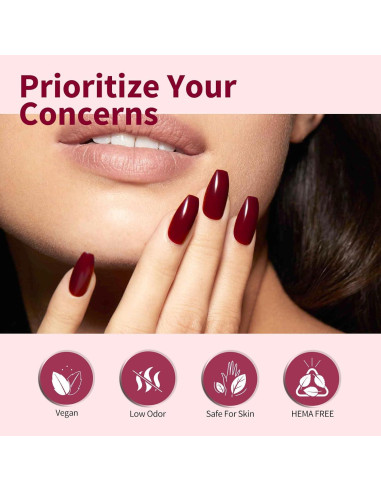 Set de 6 Esmaltes de Uñas en Gel CANNI 9 ML Rojo Cereza