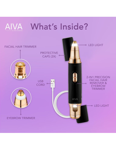 Removedor de Vello Facial 2 en 1 Spa Sciences AIVA LED