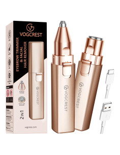 Depilador Facial Recargable VOGCREST 2-en-1 con Luz LED