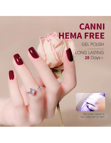 Set de 6 Esmaltes de Uñas en Gel CANNI 9 ML Rojo Cereza