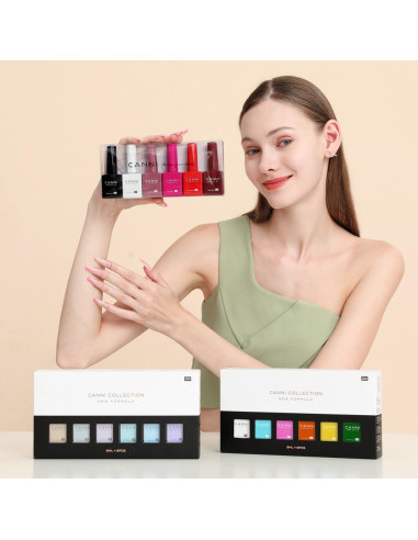 Set de 6 Esmaltes de Uñas en Gel CANNI 9 ML Rojo Cereza