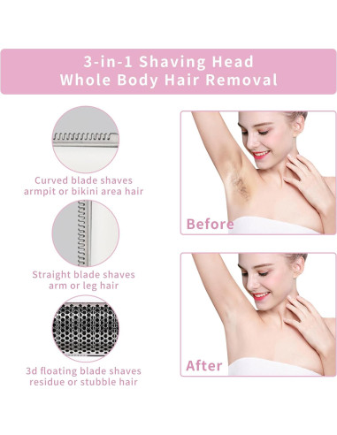 Afeitadora Eléctrica 4 en 1 Beanify Rosa - Depilación Indolora