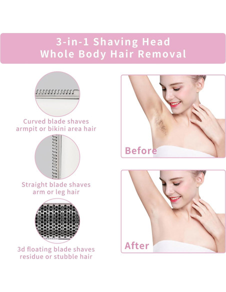 Afeitadora Eléctrica 4 en 1 Beanify Rosa - Depilación Indolora