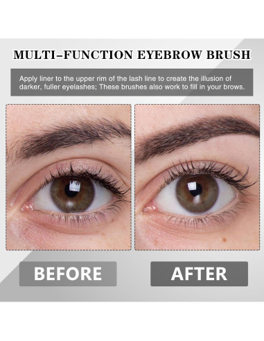 Gerrii 200 Cepillos Desechables Angulados para Cejas 10 cm