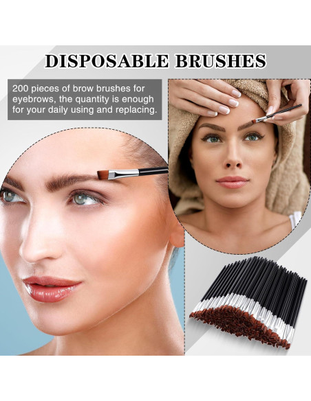 Gerrii 200 Cepillos Desechables Angulados para Cejas 10 cm Gerrii 200 Cepillos Desechables Angulados para Cejas 10 cm