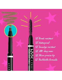 Lápiz de Cejas Micro NYX Professional - Negro, 8.8g 2