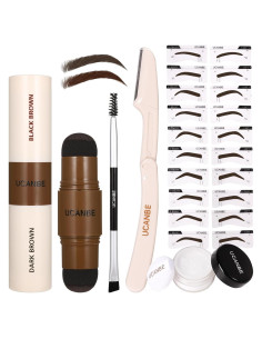 Kit de Cejas UCANBE 25PCS con Plantillas Reutilizables y Pomada