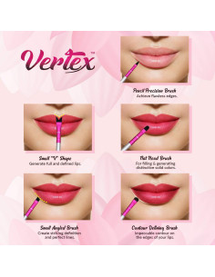 Pincel para Labios Vertex Beauty Forma V 3pcs Multiusos 2