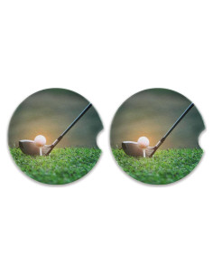Posavasos de Coche AUUXVA 2 Piezas Cerámica Pelota Golf
