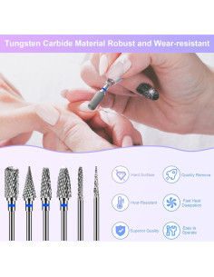 CGBE Brocas de Taladro para Uñas 6 Piezas Carburo 2.35 mm 2