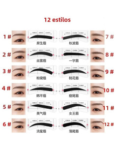 84 Pares Plantillas de Cejas Mzdkjzl - 12 Estilos Ajustables 2