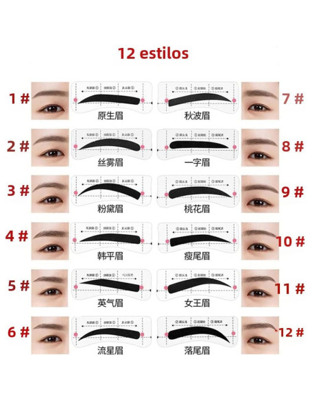 84 Pares Plantillas de Cejas Mzdkjzl - 12 Estilos Ajustables