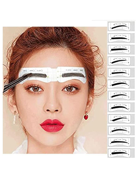 84 Pares Plantillas de Cejas Mzdkjzl - 12 Estilos Ajustables