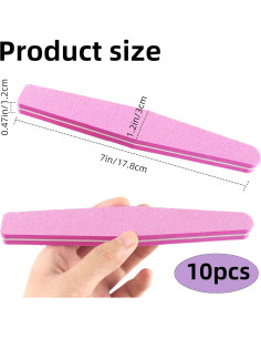 Paquete de 10 limas y pulidores de uñas TKYZMS Rosa 100/180 2