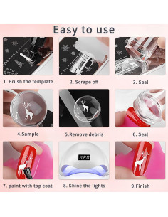 Kit de Estampador de Arte de Uñas Qi - 17 Piezas para Manicura 2