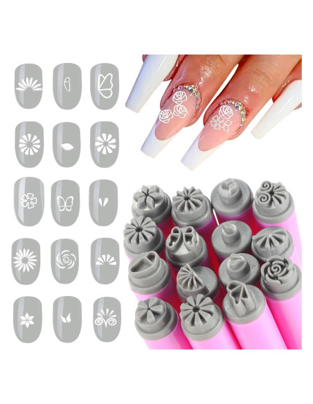 Conjunto de 15 Plumas de Estampado de Uñas JERCLITY - Patrones Florales y Geométricos