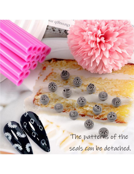 Conjunto de 15 Plumas de Estampado de Uñas JERCLITY - Patrones Florales y Geométricos