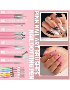 Kit de Pinceles y Decoración para Uñas FANDAMEI - 15 Pinceles 2