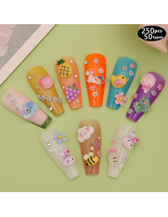 Set de 250 Adornos para Uñas 3D DALOO - Formas Variadas 2