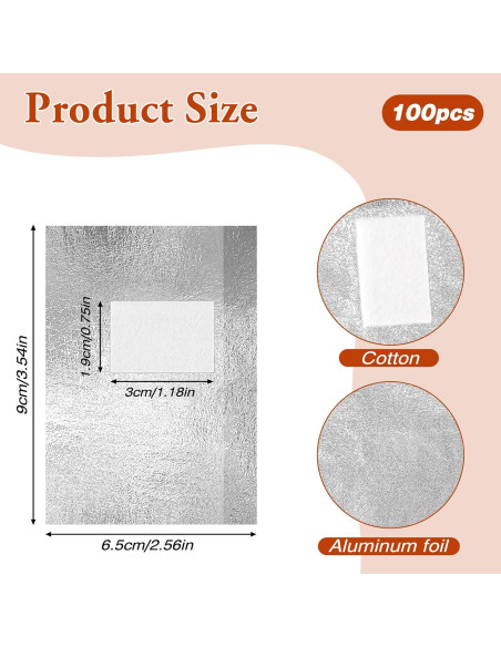 100 Envolturas de Papel de Aluminio para Uñas MOZEAT 9x6.5cm