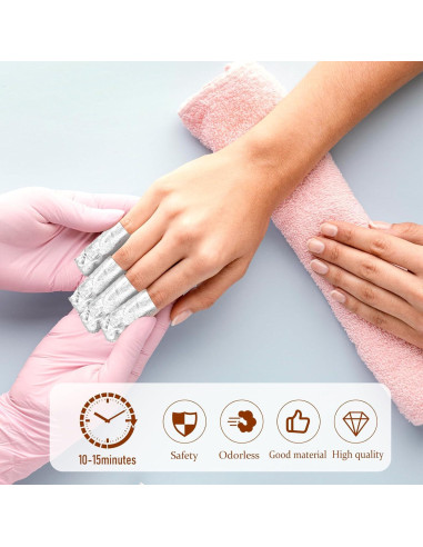 100 Envolturas de Papel de Aluminio para Uñas MOZEAT 9x6.5cm