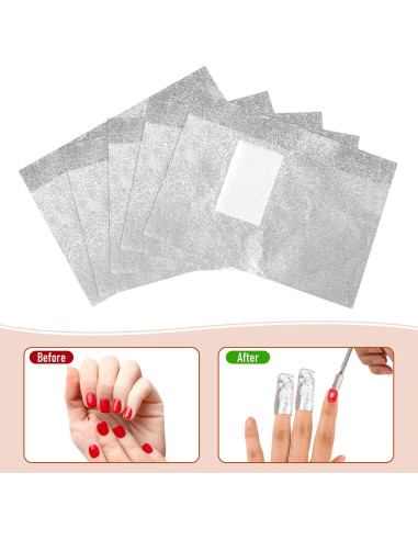 100 Envolturas de Papel de Aluminio para Uñas MOZEAT 9x6.5cm