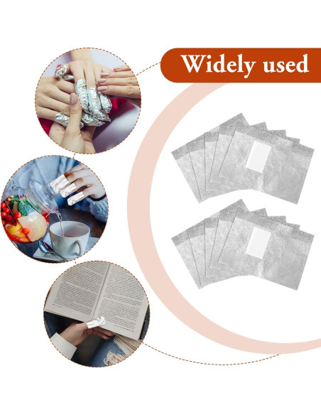 100 Envolturas de Papel de Aluminio para Uñas MOZEAT 9x6.5cm