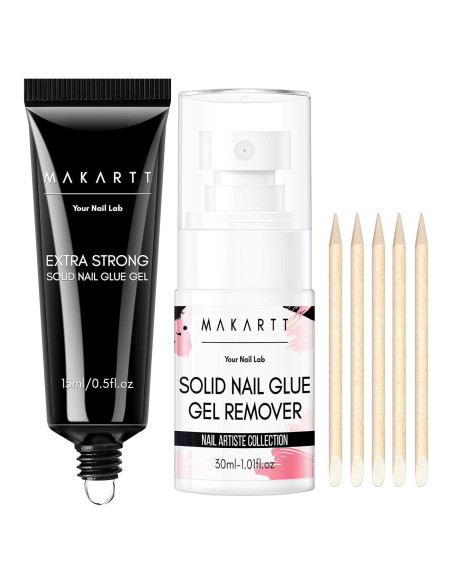 Kit de Pegamento y Removedor de Uñas Makartt 30ml Sólido Fuerte