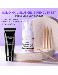 Kit de Pegamento y Removedor de Uñas Makartt 30ml Sólido Fuerte 2